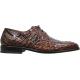 Los Altos Chocolate Brown Genuine All-Over Hornback Crocodile Shoes 1ZV031707
